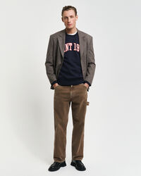 Rundhalsad sweatshirt med f&auml;rgblock