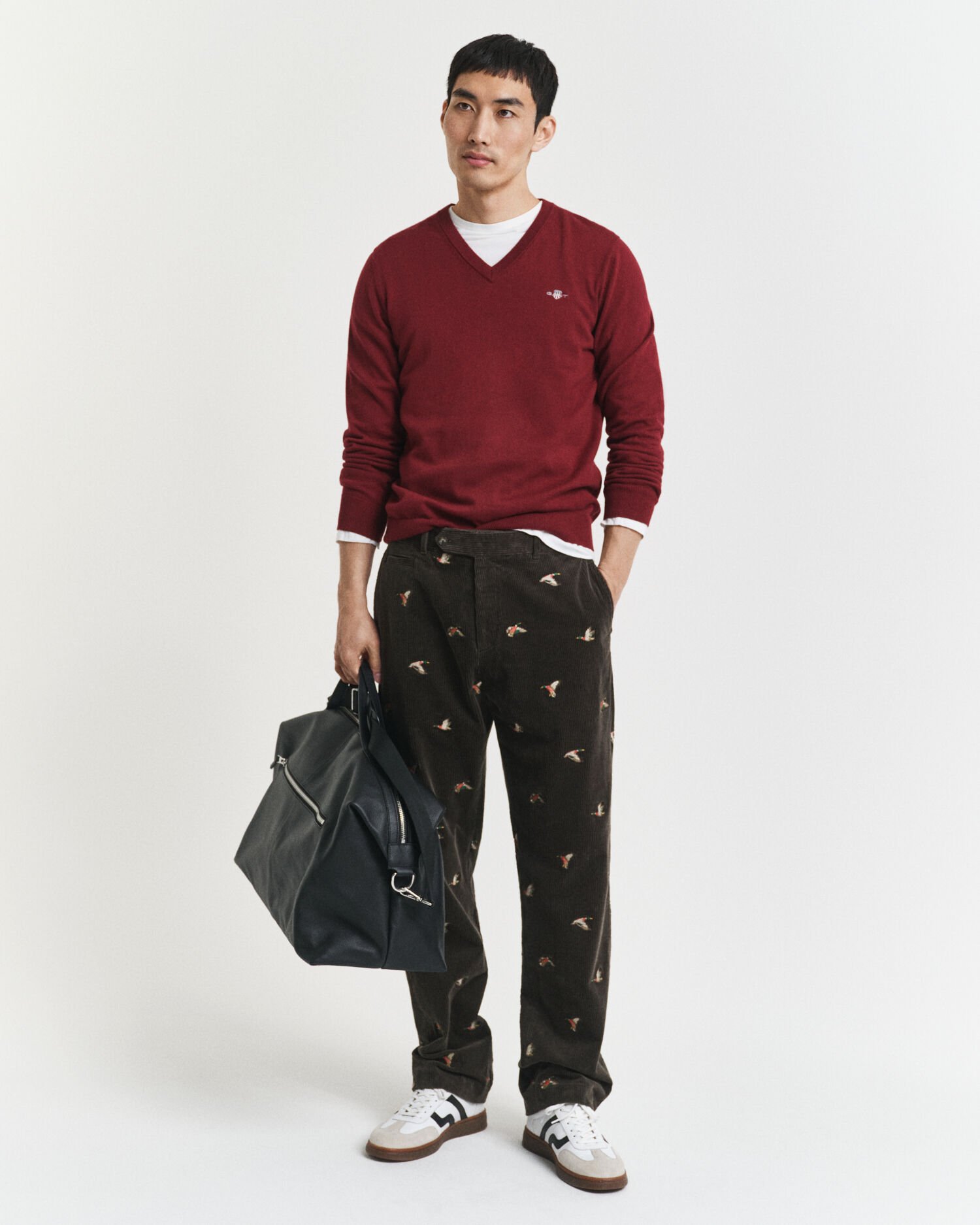 Klassisk V-ringad bomullströja