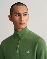 Half-zip tr&ouml;ja i bomullspik&eacute;