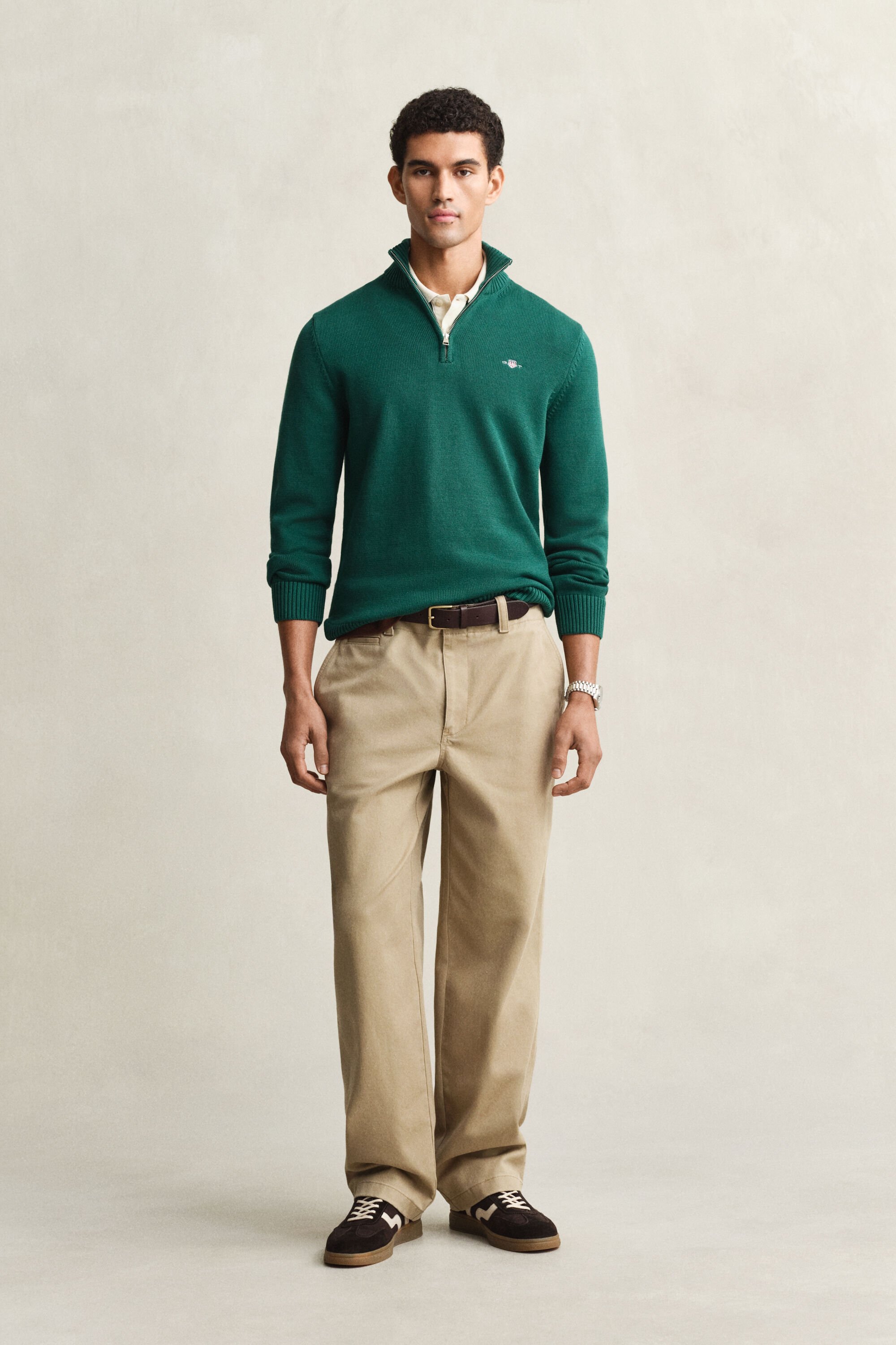 Casual Cotton tröja med dragkedja vid halsöppningen