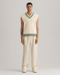 Kritstrecksrandiga byxor