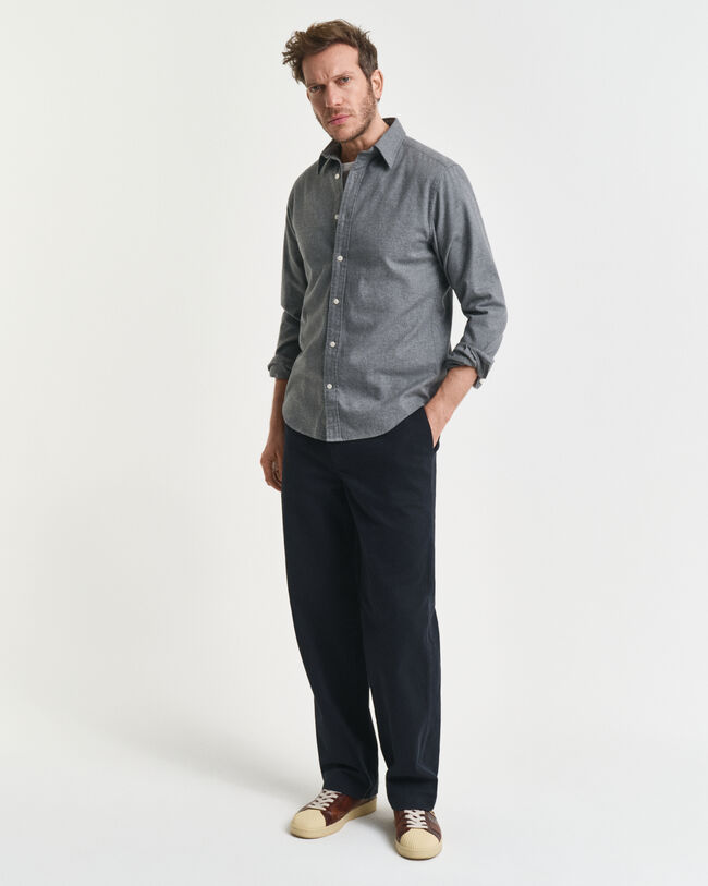 Regular fit melerad flanellskjorta