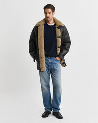 Rundhalsad tröja i kashmirblandning