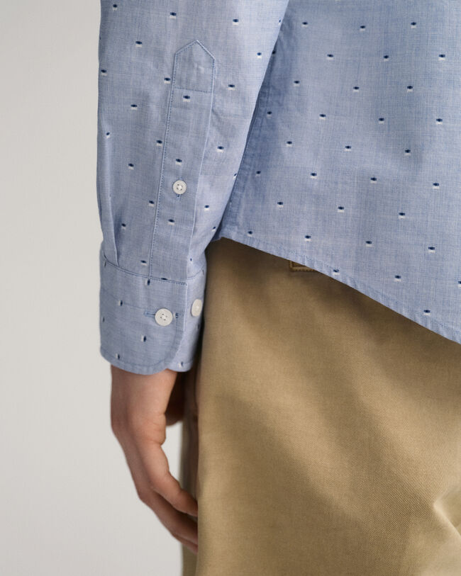 Slim fit prickig dobbyskjorta