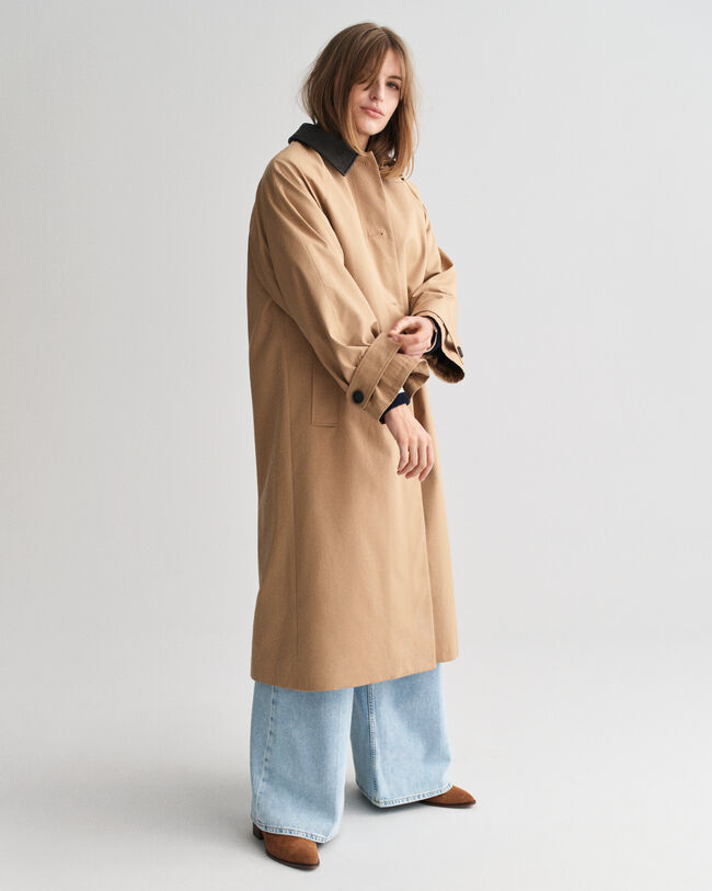 Car Coat med skinnkrage