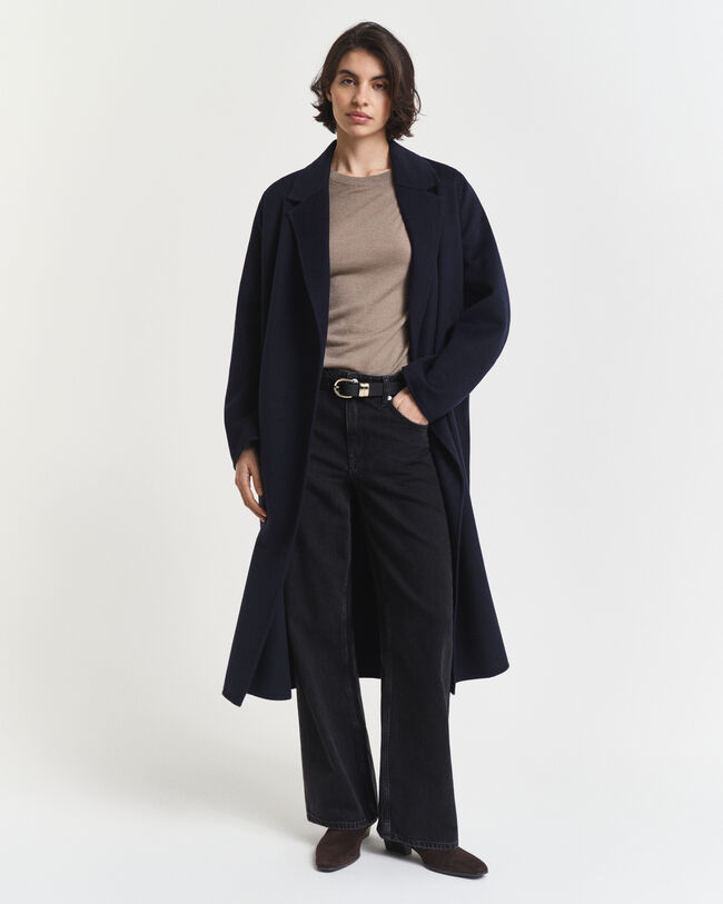 Rundhalsad tröja i extra fin merinoull