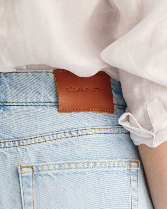 Regular fit halvl&aring;nga denimshorts