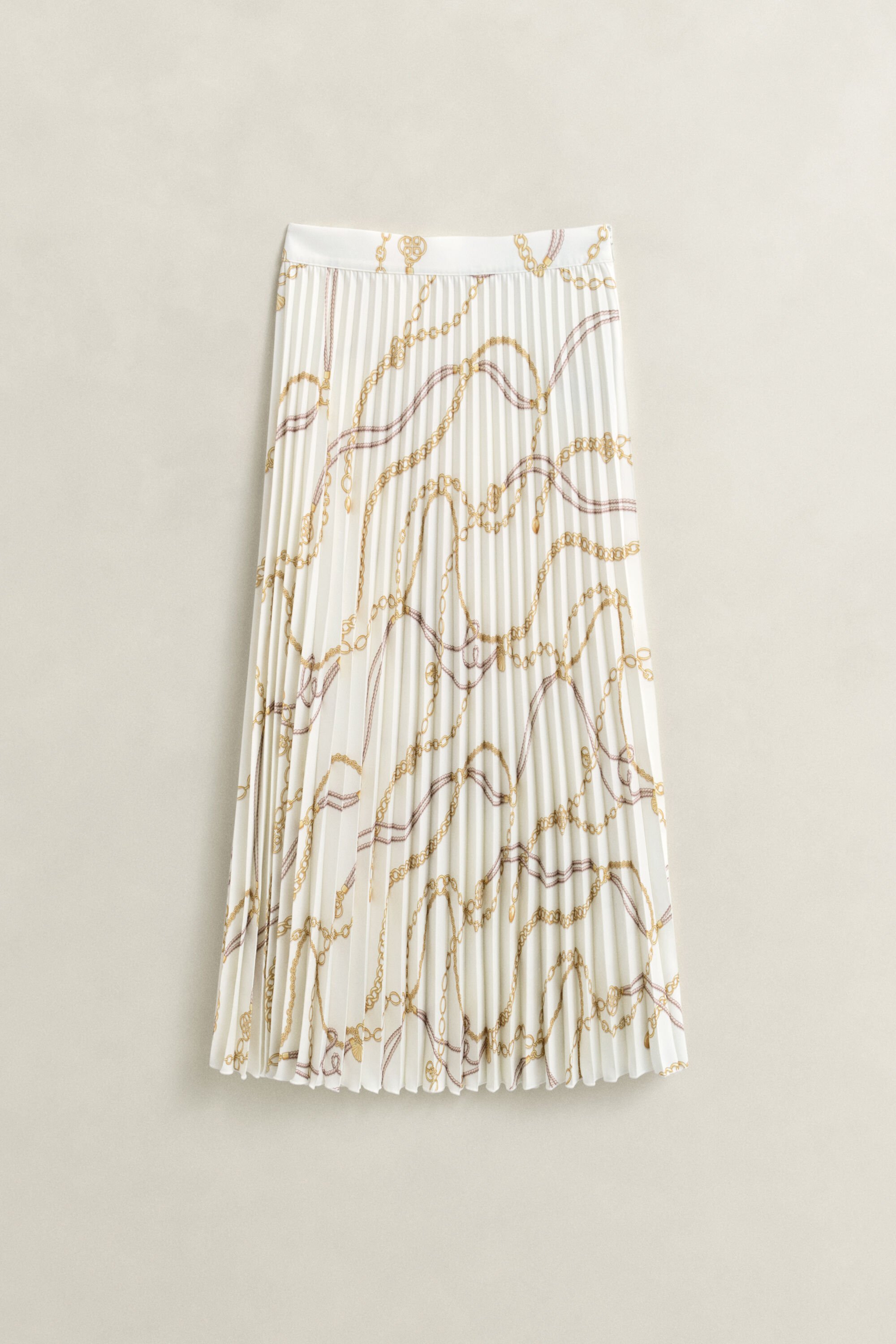 Plisserad kjol med tryck