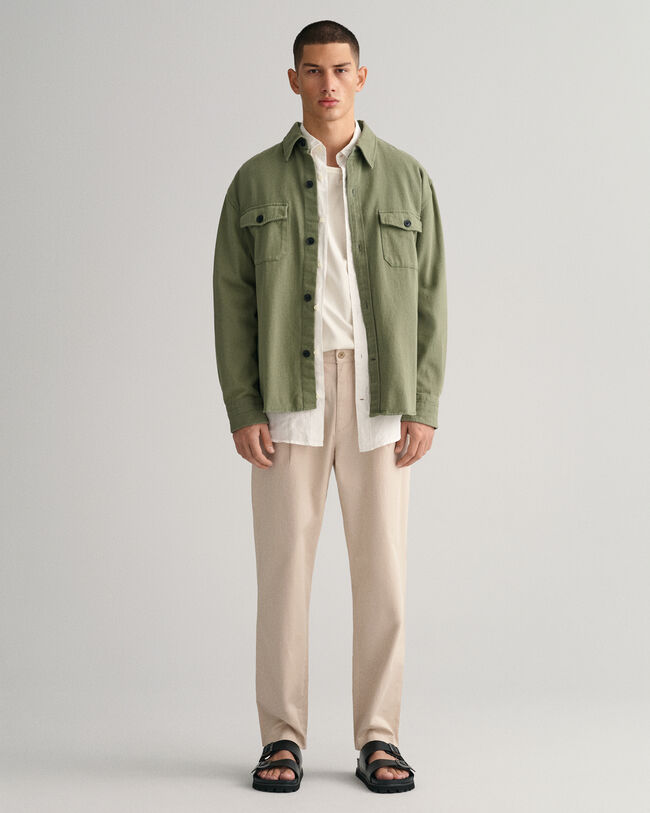 Slim fit twillchinos med veck