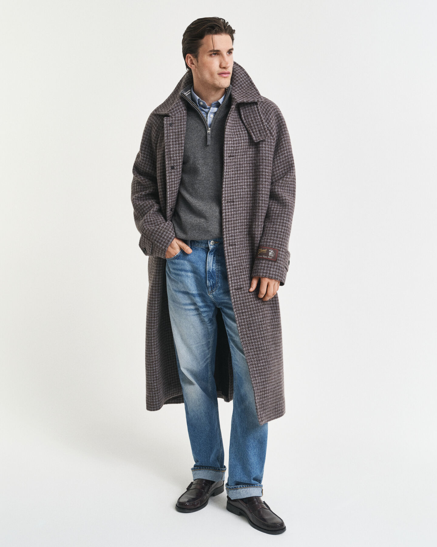 Tröja i superfin lammull med half-zip