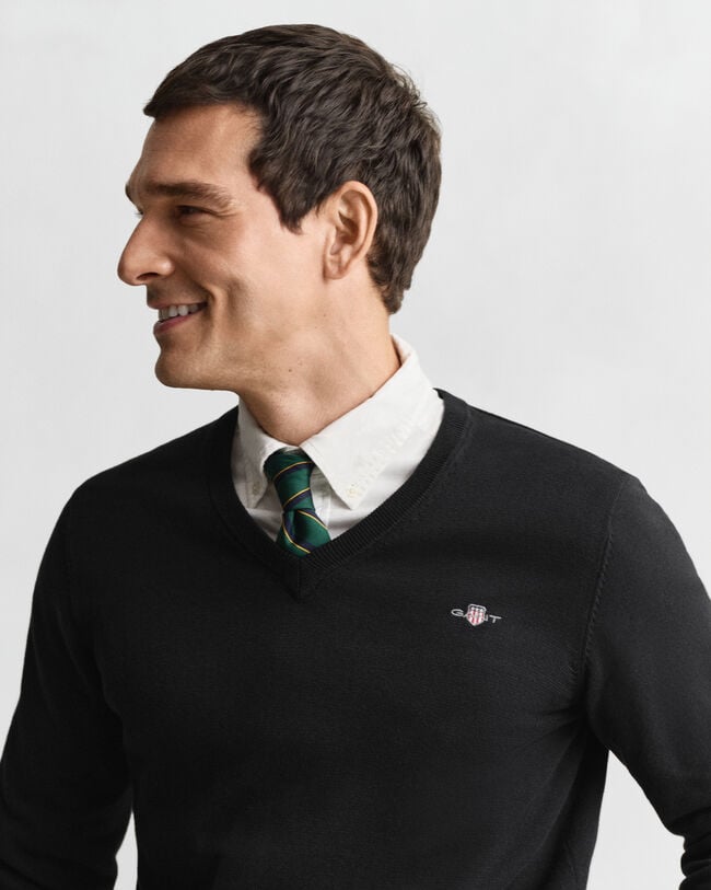 Klassisk V-ringad bomullströja