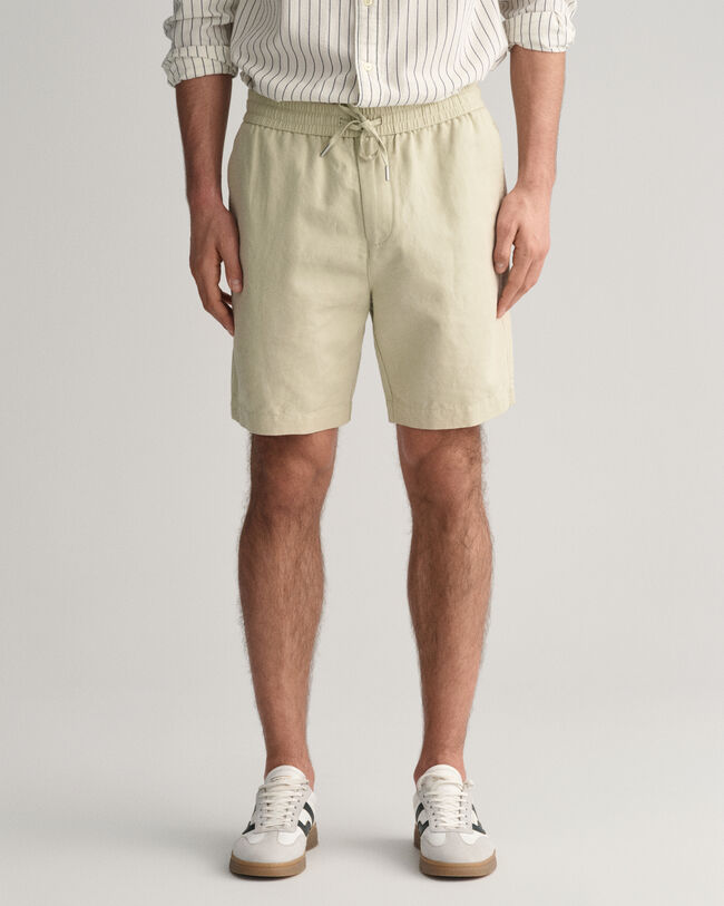 Shorts i bomull och linne