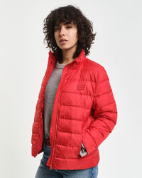 Tunn dunjacka med logotyp