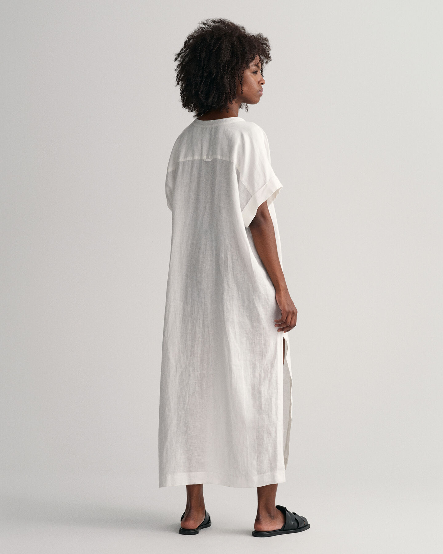 Popover kort&auml;rmad linnekaftan