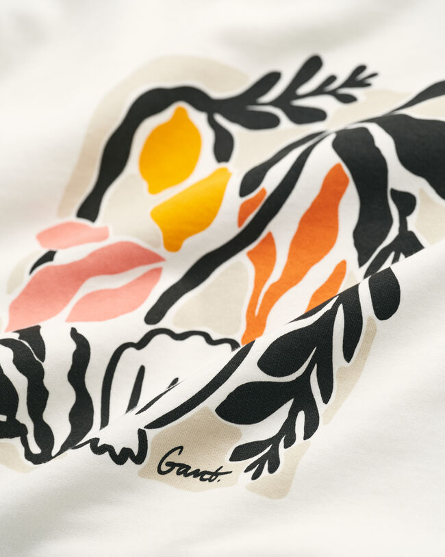 Palm Print Crew Neck Sweatshirt