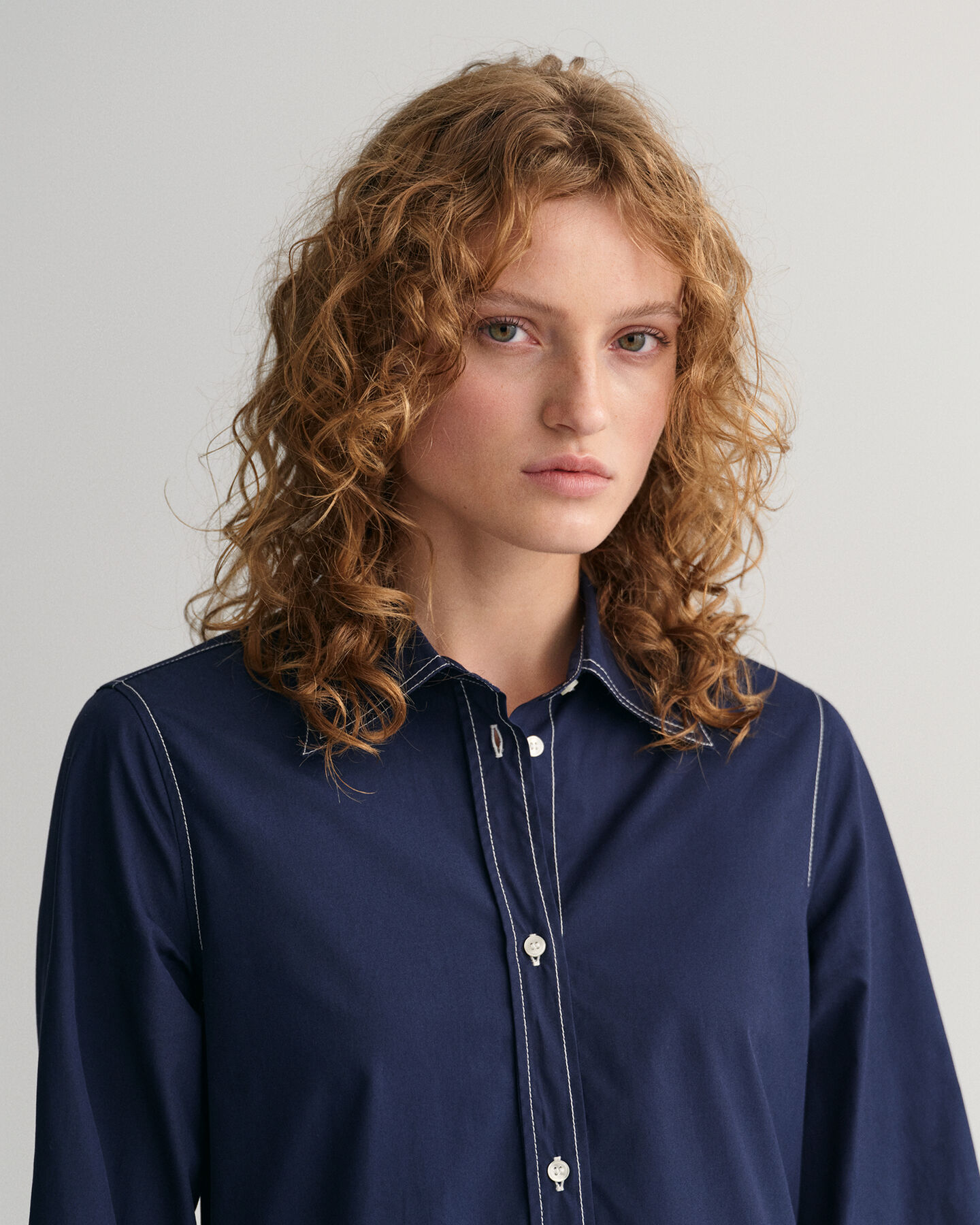 Contrast Stitch skjortklänning