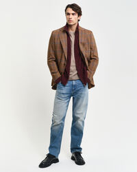 Kabelstickad cardigan med dragkedja