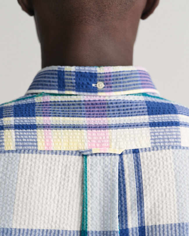 Regular fit madrasrutig skjorta i b&auml;ckeb&ouml;lja