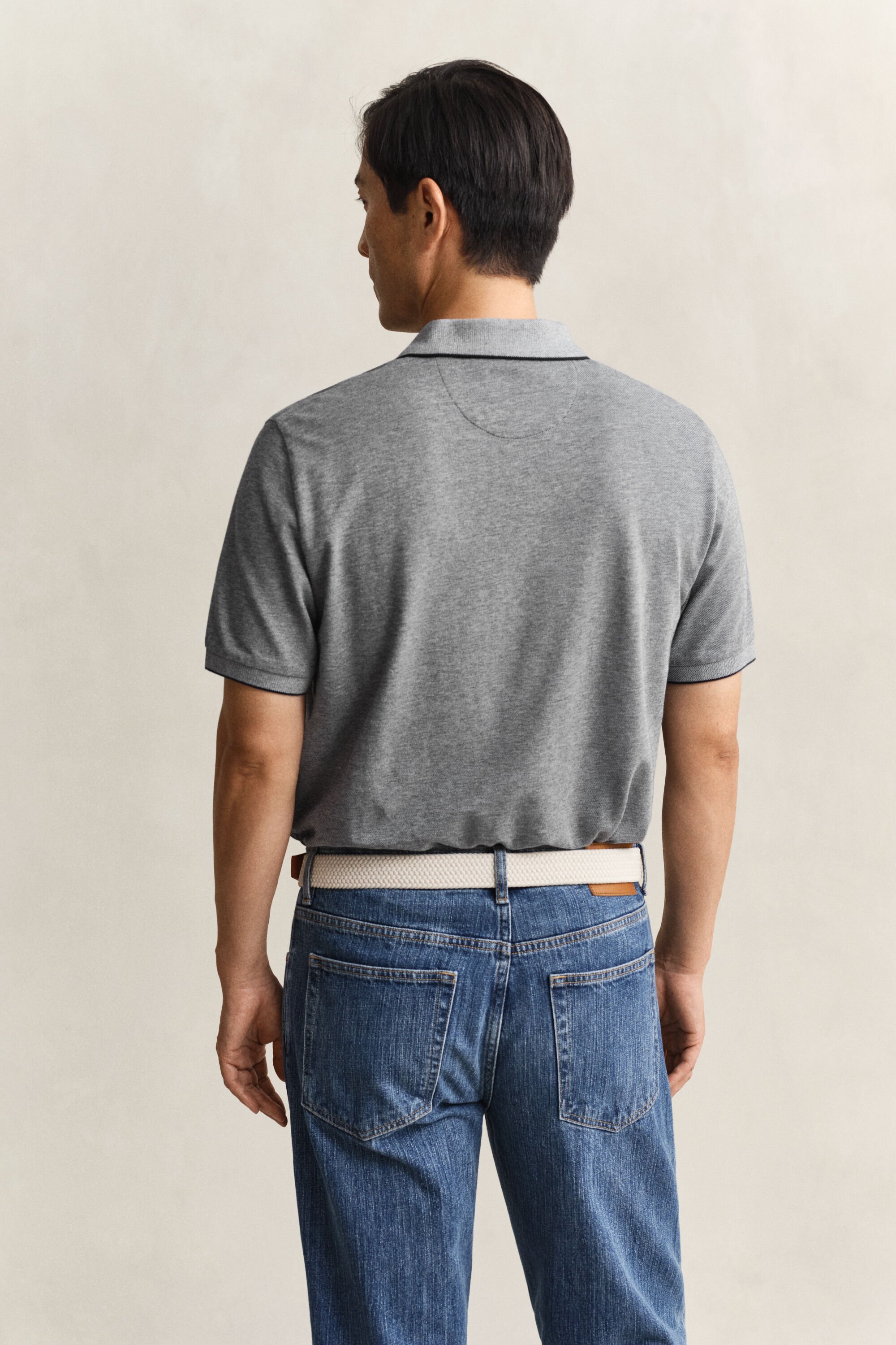 Tvåfärgad pikétröja