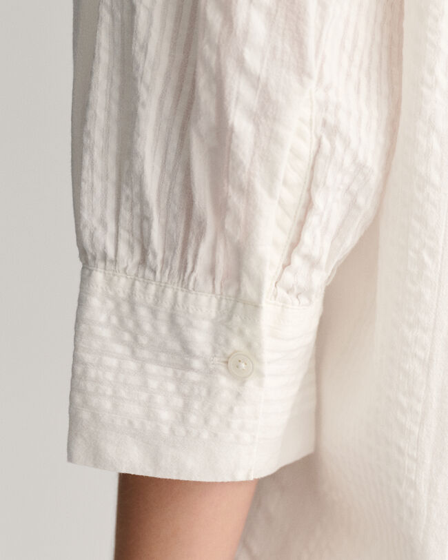 Relaxed fit randig popover-skjorta i b&auml;ckeb&ouml;lja