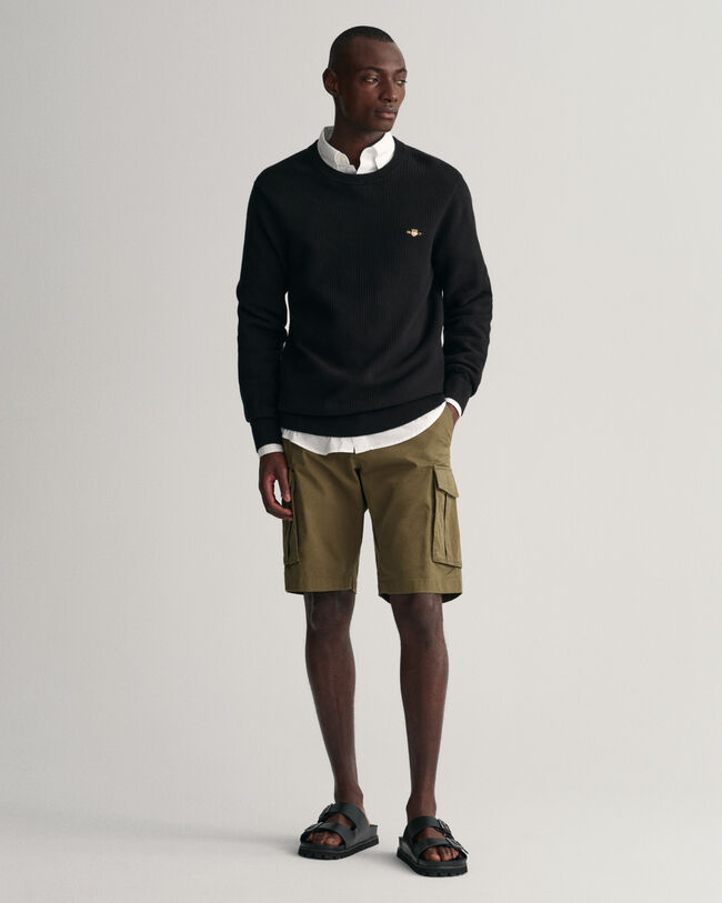 Crew neck bomullstr&ouml;ja med struktur