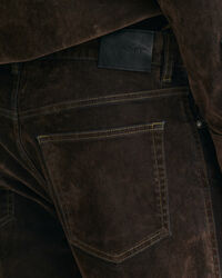 Relaxed fit jeans i flockad velour