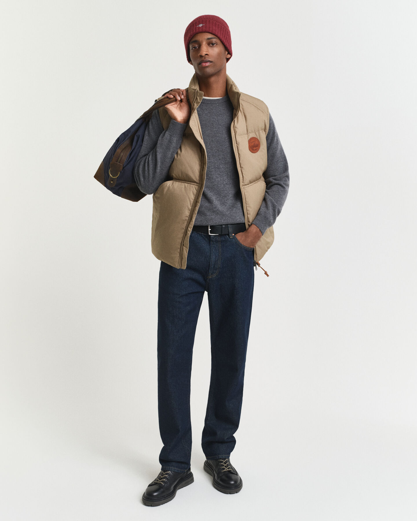 Rundhalsad tröja i superfin lammull