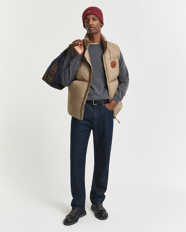 Rundhalsad tröja i superfin lammull