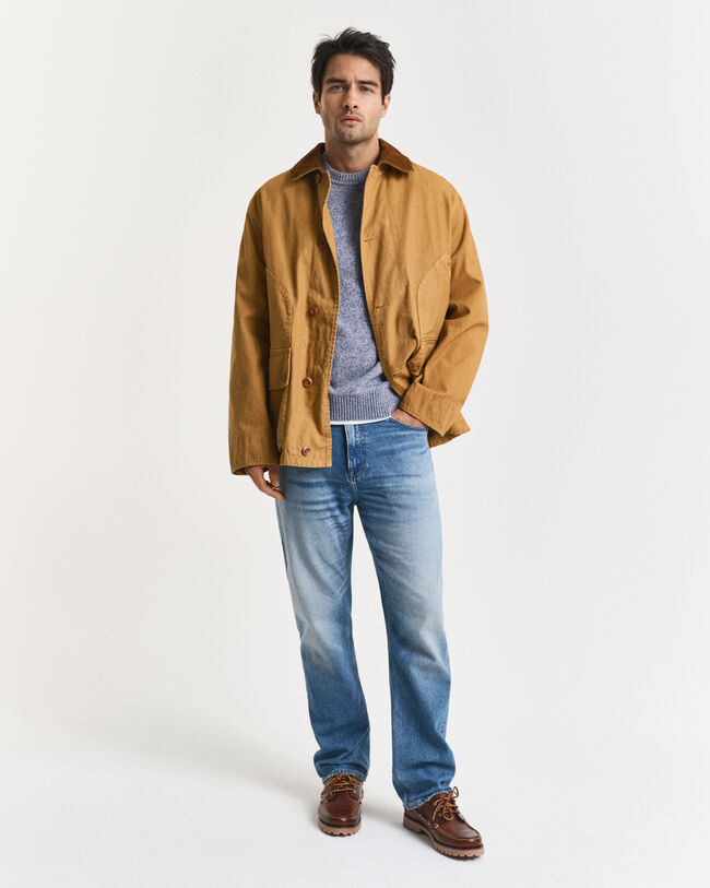 Rundhalsad tröja i ullmouliné