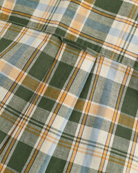 Regular fit rutig kort&auml;rmad skjorta i bomull och linne