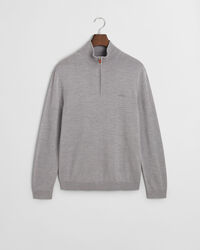 Tr&ouml;ja med halv dragkedja i extra fin merinoull