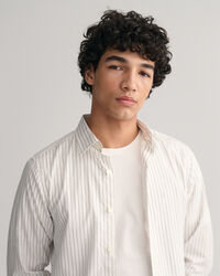 Slim fit formell kritstrecksrandig skjorta