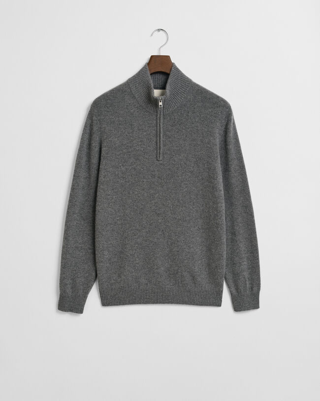 Kashmirtröja med half-zip