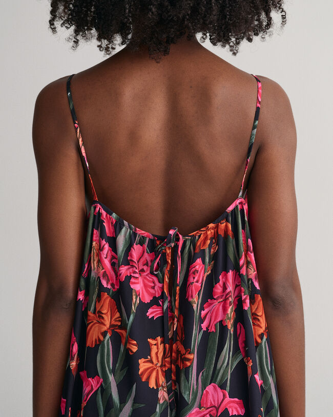 Mönstrad maxiklänning med tunna axelband