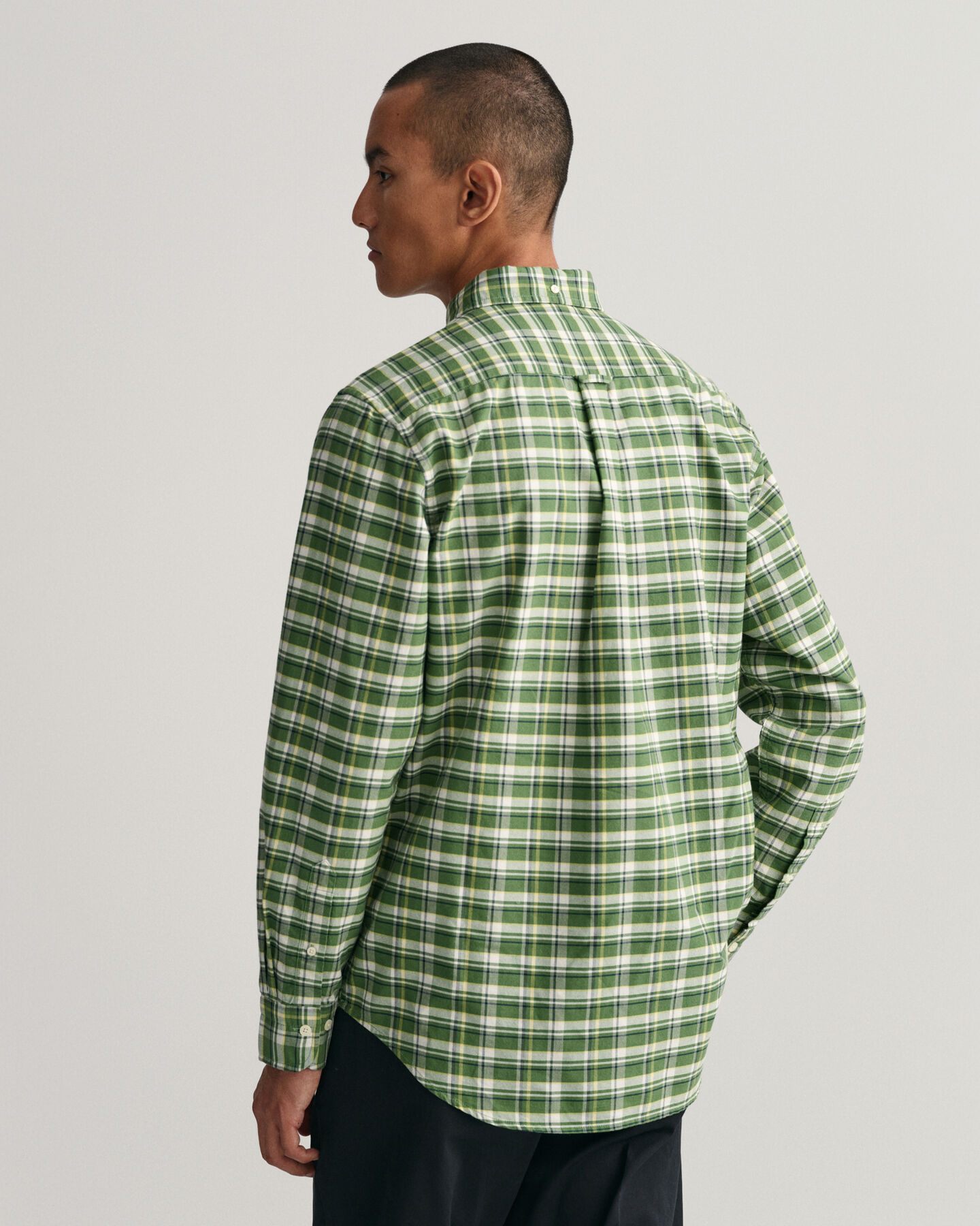 Regular fit rutig oxfordskjorta