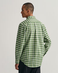 Regular fit rutig oxfordskjorta