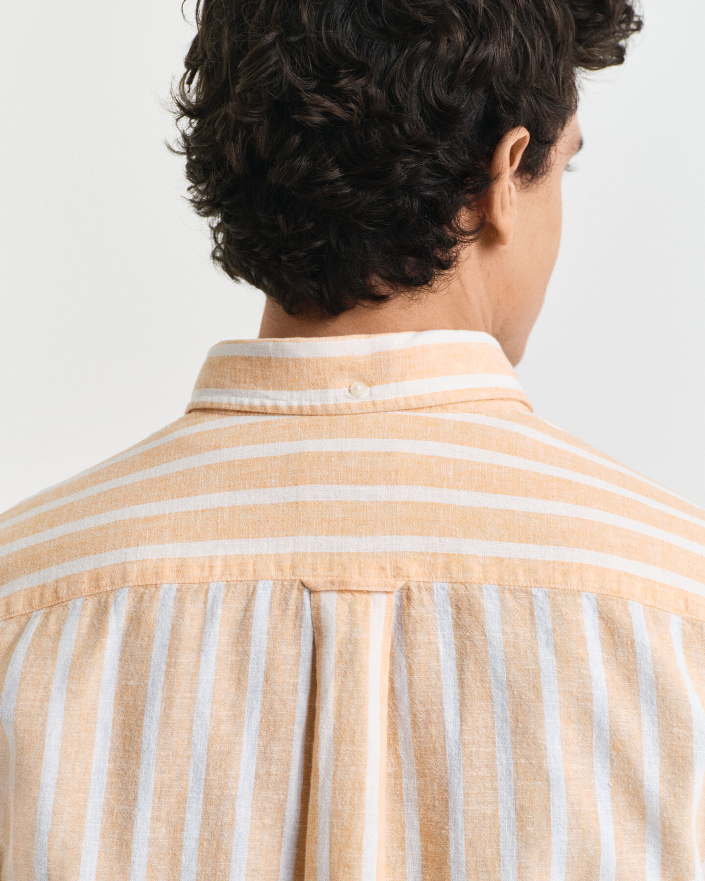 Regular fit randig skjorta i bomull och linne