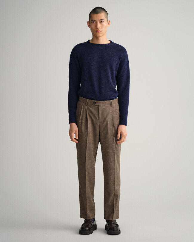 Hundtandsmönstrade kostymbyxor