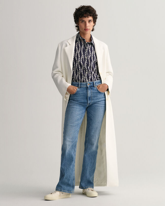 Regular fit Chain Print skjorta i bomullsvoile