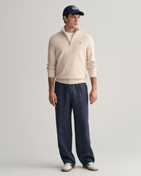 Bomullströja i struktur med halv dragkedja