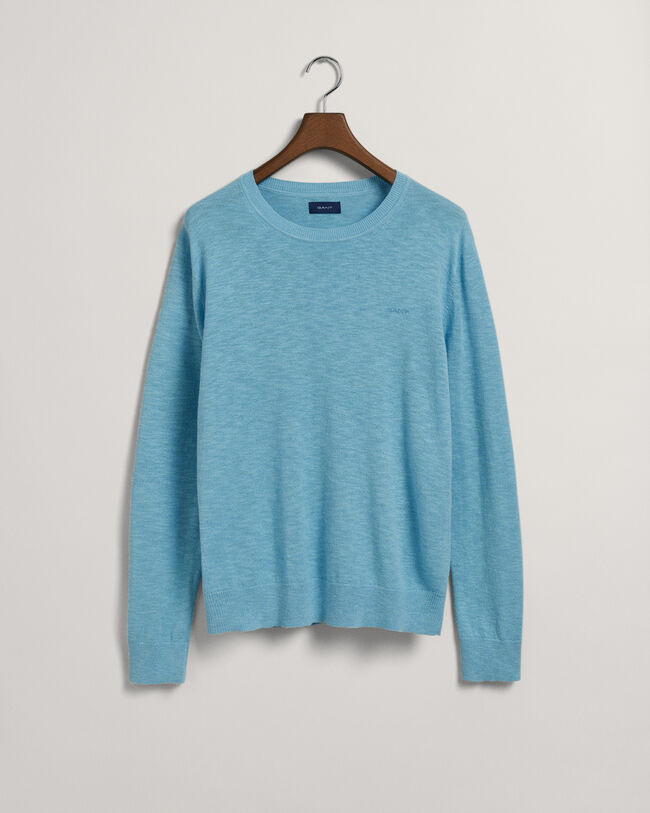 Crew neck tr&ouml;ja i bomull och linne