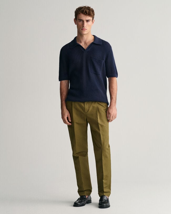 Regular fit kostymbyxor i bomull