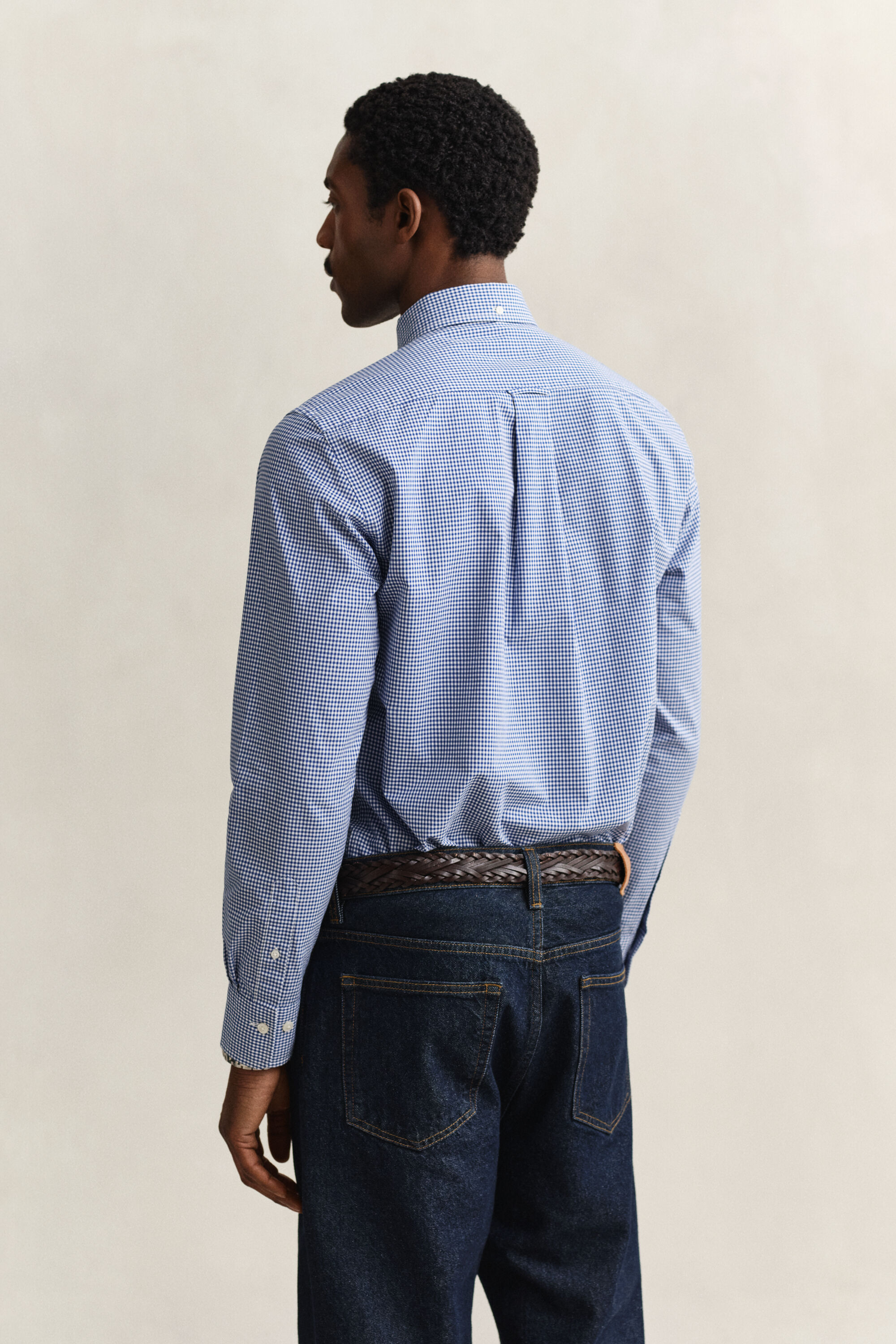 Klassisk poplinskjorta med ginghamväv