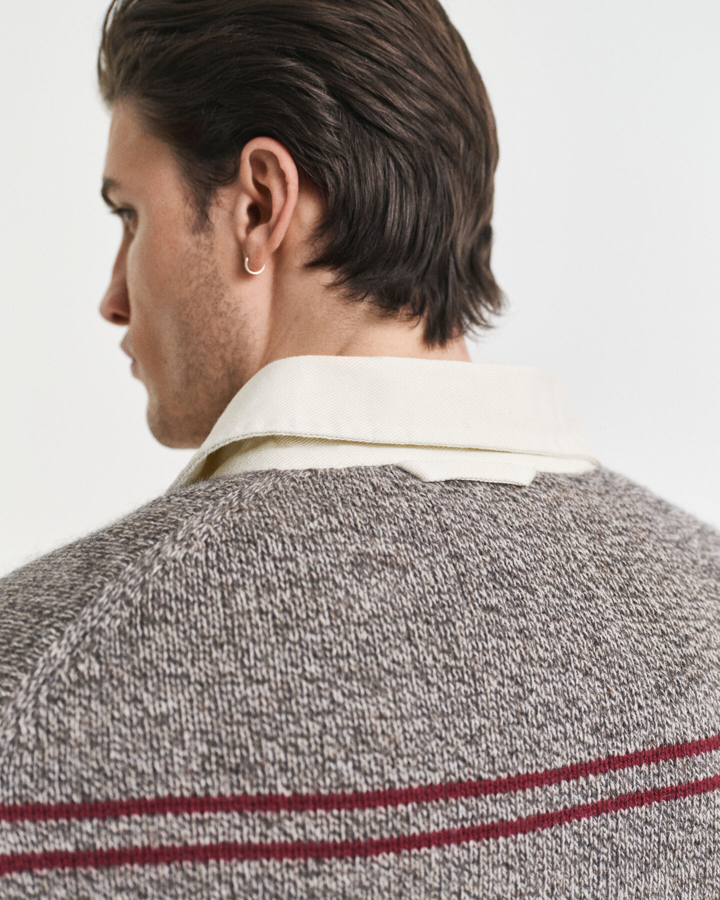 Randig pikétröja i ull