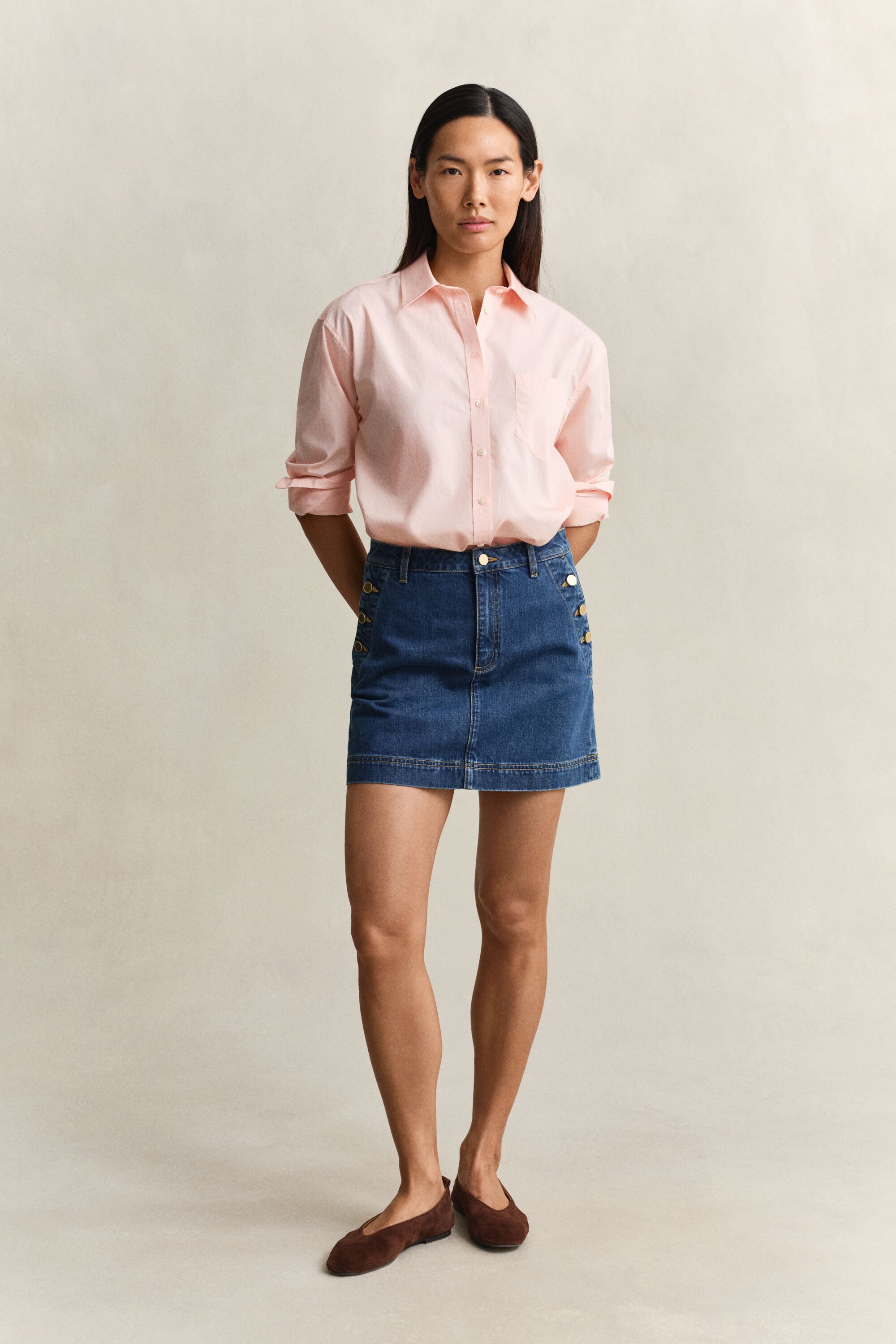 Relaxed fit klassisk poplinskjorta