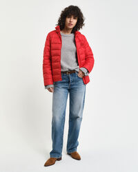 Tunn dunjacka med logotyp