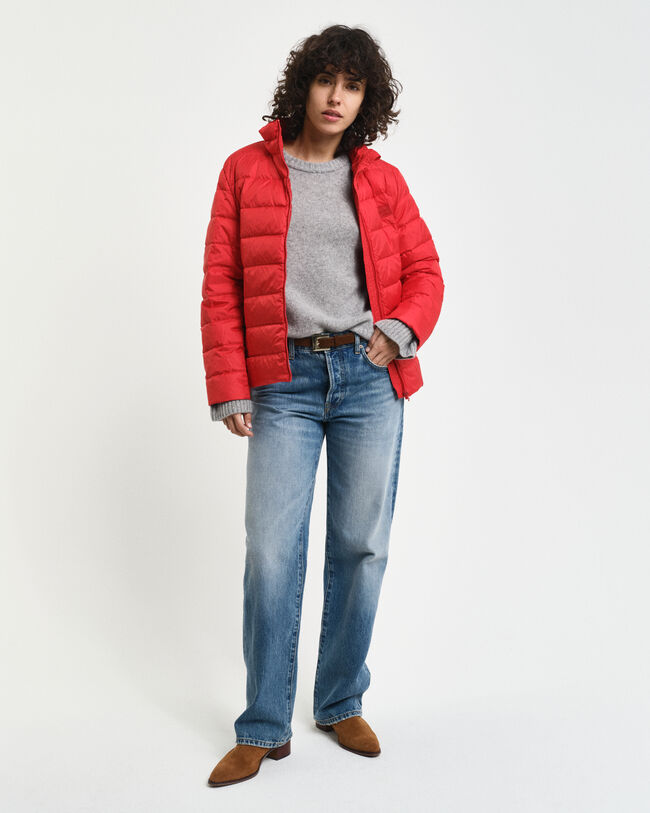 Tunn dunjacka med logotyp