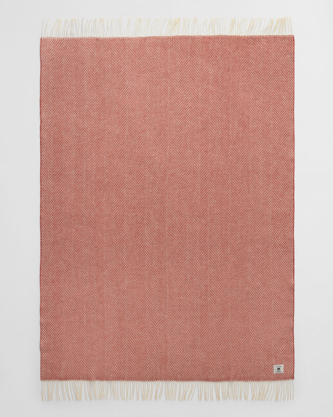 Fiskbensmönstrad yllepläd