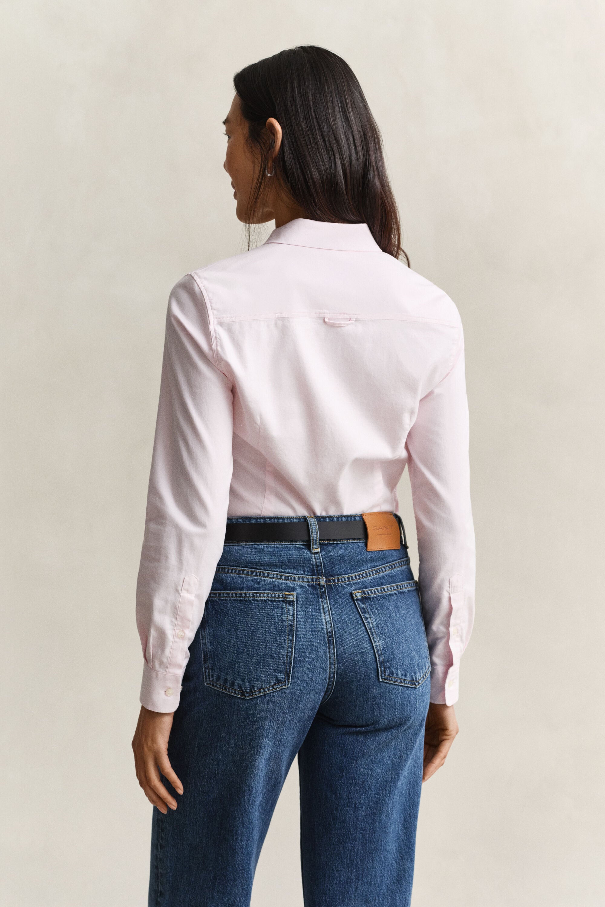 Klassisk slim fit oxfordskjorta med stretch