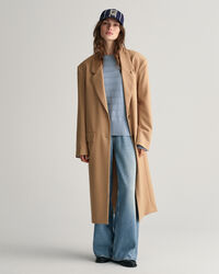 Rundhalsad bomullstr&ouml;ja med r&auml;nder ton i ton